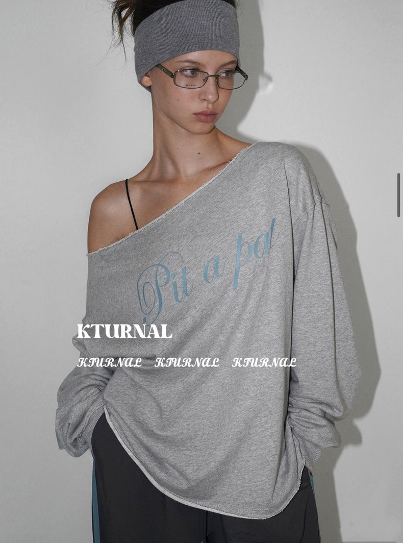 Blokette Vintage One - Shoulder Print Loose Sweatshirt - Kturnal