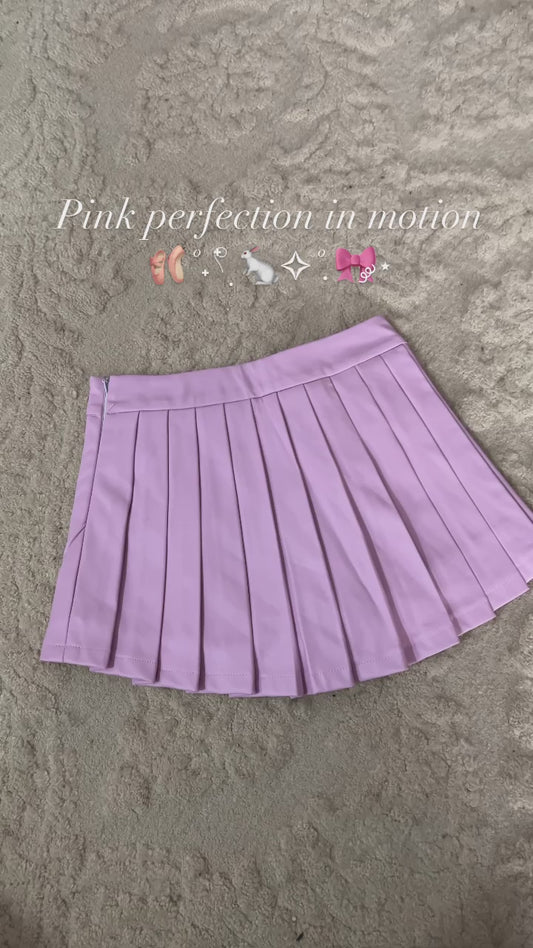 Barbie Peach Pink Pleated Mini Skirt