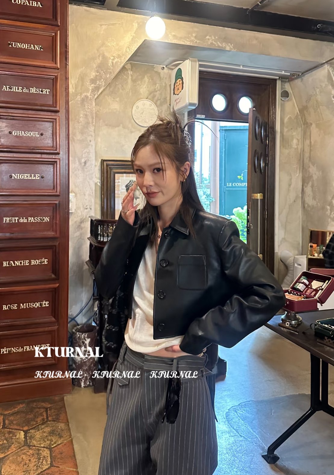 Textured Leather - Look Cropped Jacket - Kturnal