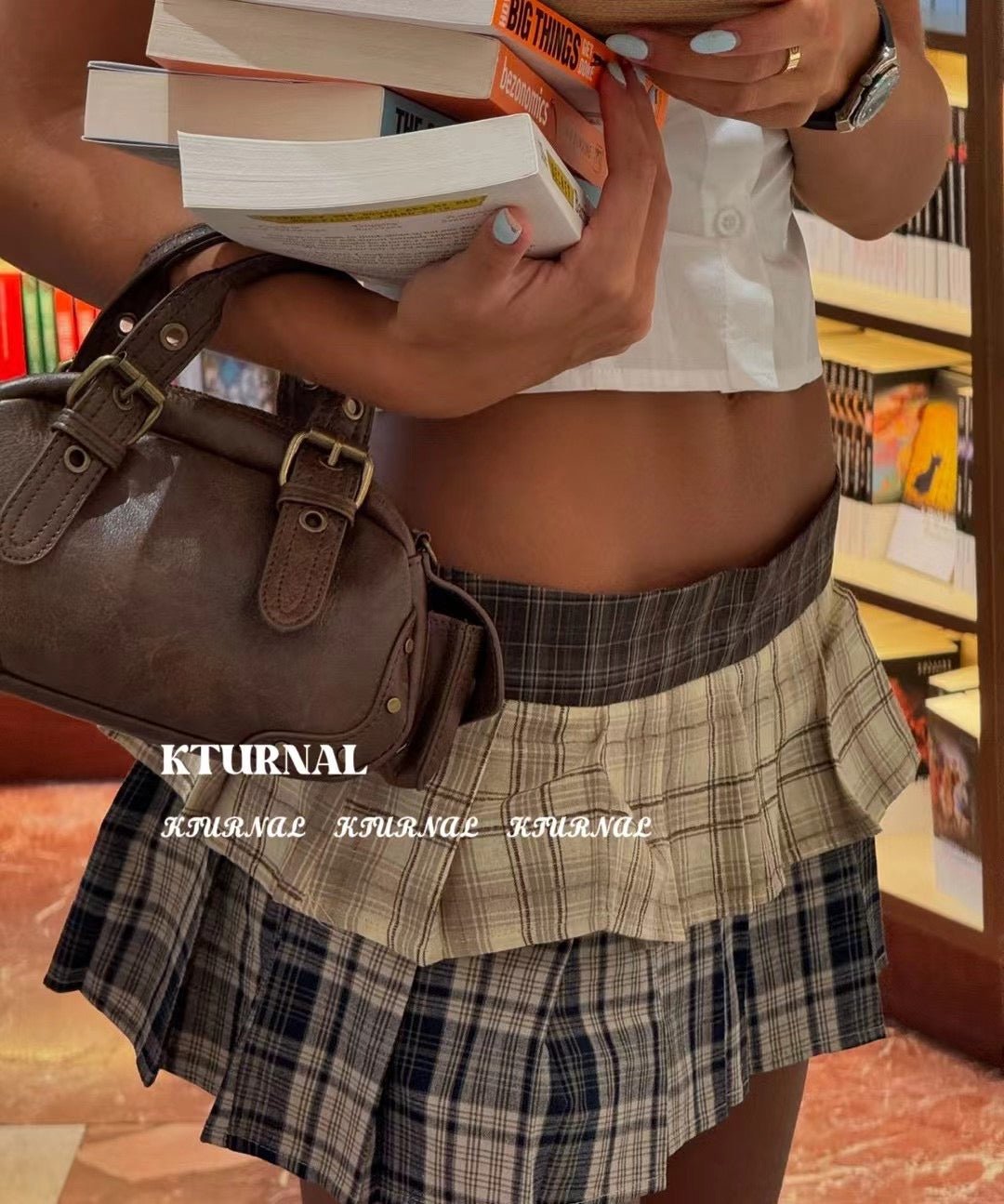 Vintage Plaid A - line Pleated Skort - Kturnal