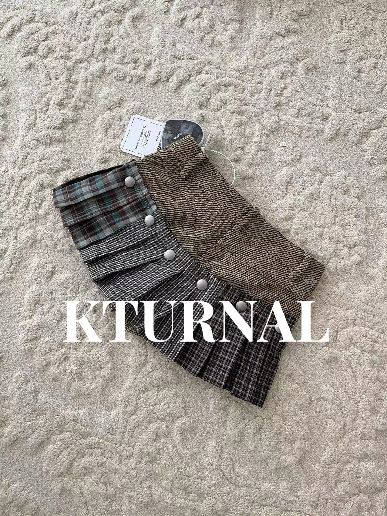 23FW Autumn "Seoul High School Lucal" Plaid Pleated Skirt with Shorts - Kturnal