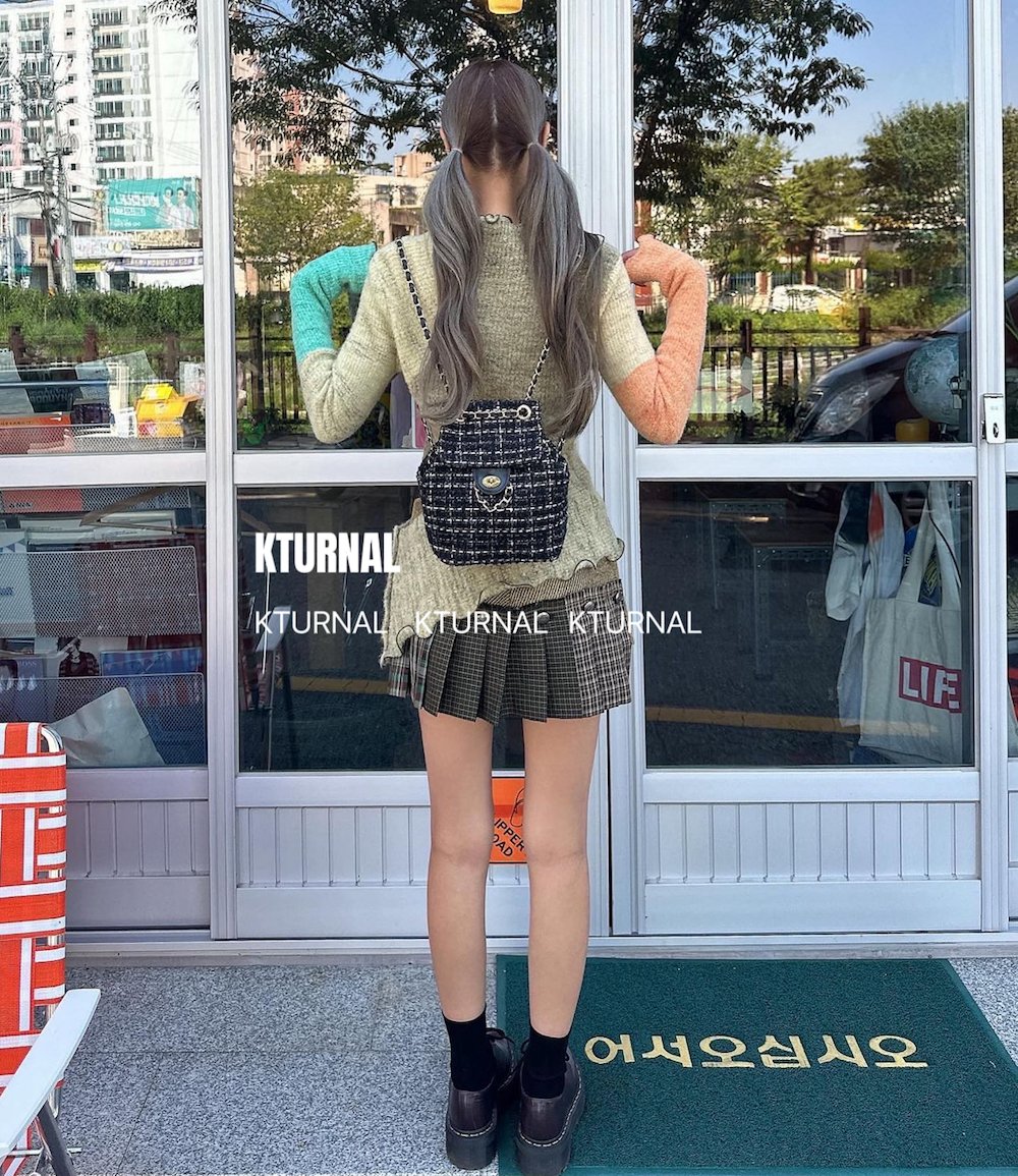 23FW Autumn "Seoul High School Lucal" Plaid Pleated Skirt with Shorts - Kturnal