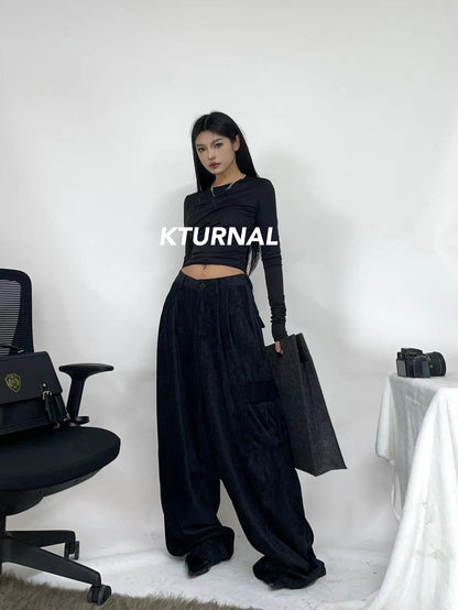 23FW Commanding Slimming Wide-Leg Trousers - Kturnal