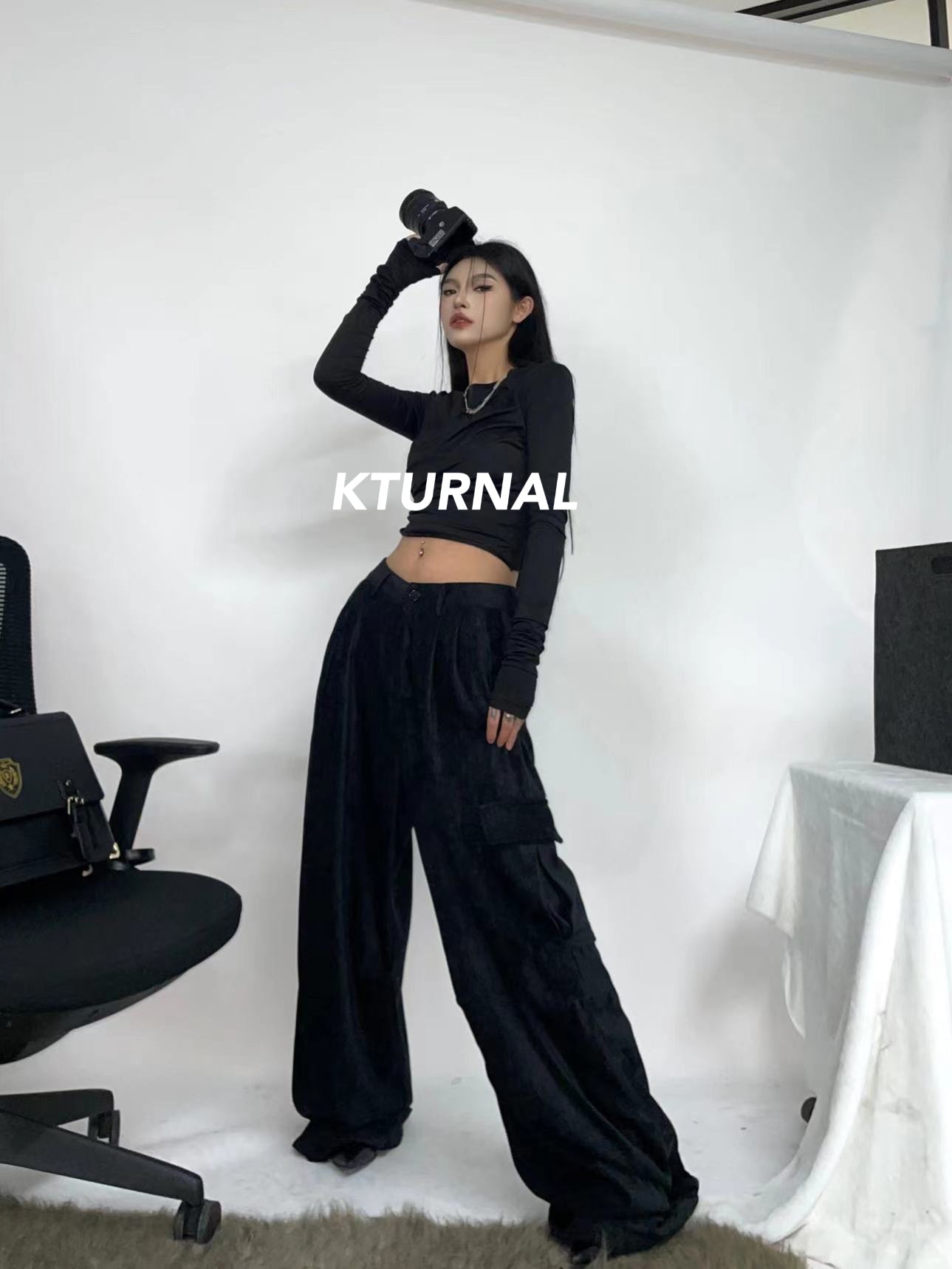 23FW Commanding Slimming Wide-Leg Trousers - Kturnal