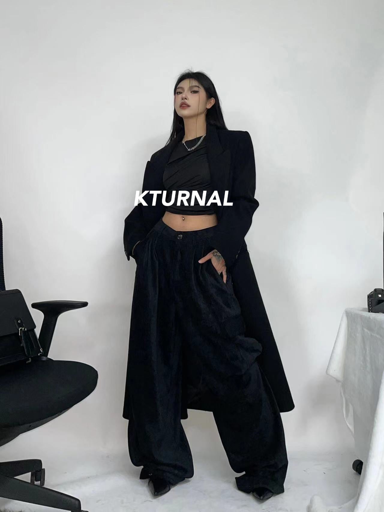 23FW Commanding Slimming Wide-Leg Trousers - Kturnal