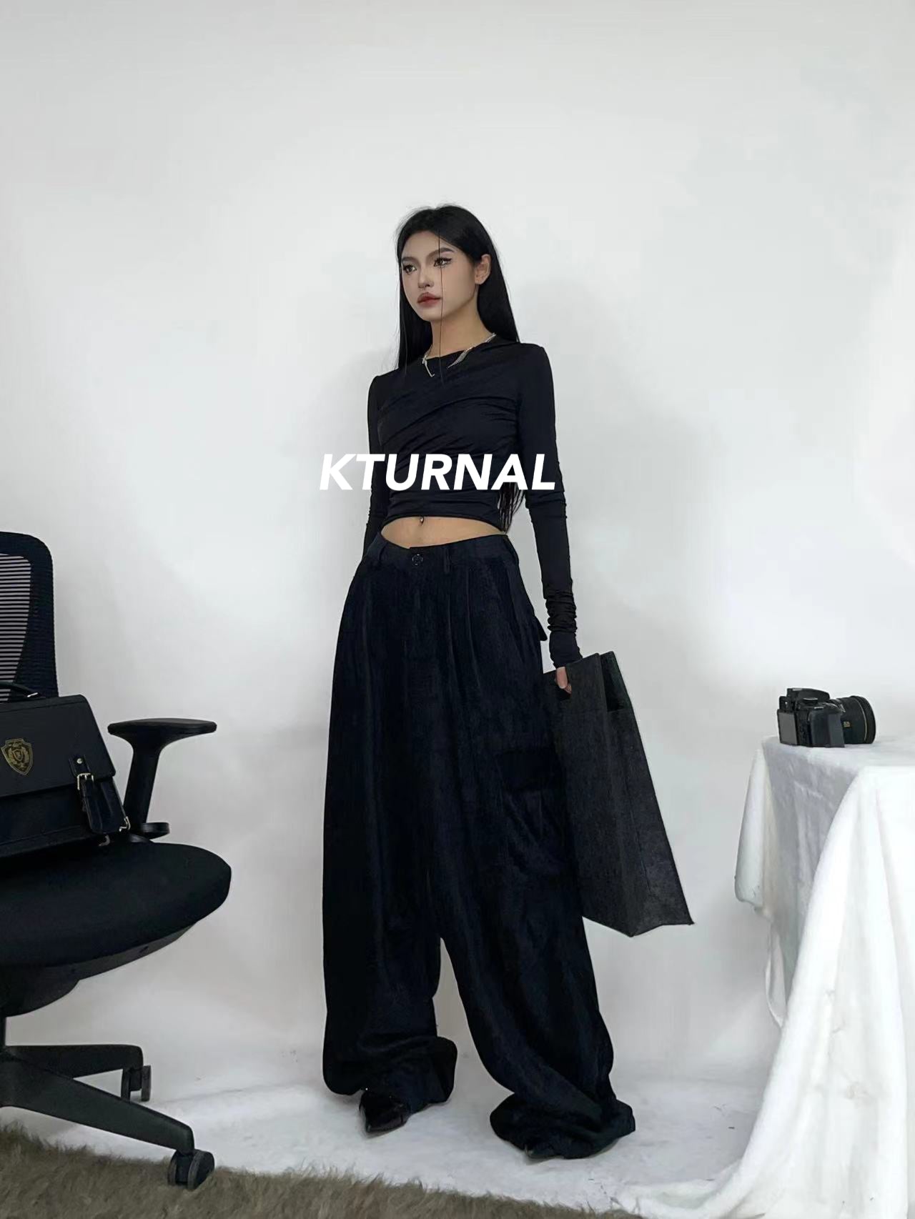 23FW Commanding Slimming Wide-Leg Trousers - Kturnal