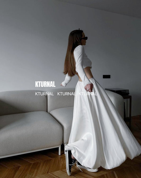 23FW "Ethereal Luminescence" High-Waist Ballet A-Line Midi Skirt - Kturnal