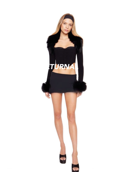 23FW Limited Edition Faux Fur Collar and Cuff Vest Jacket - Kturnal