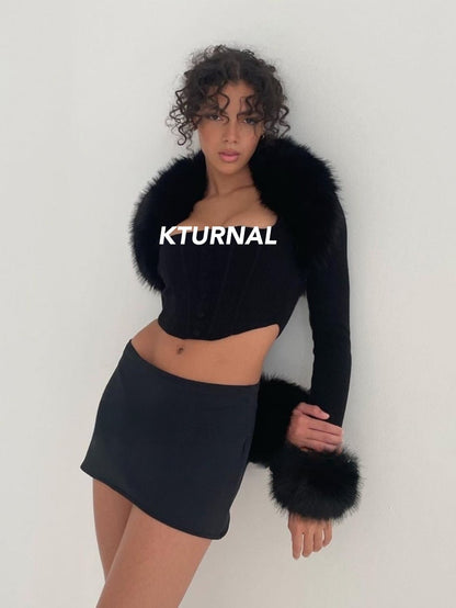 23FW Limited Edition Faux Fur Collar and Cuff Vest Jacket - Kturnal