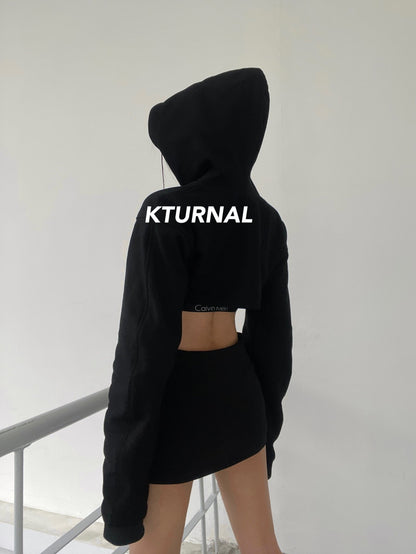 23FW Street Chic High-End Loose Hoodie Skirt Set - Kturnal