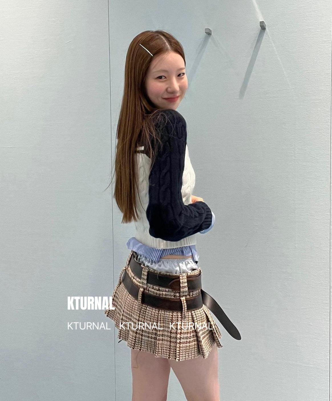 23FW Woolen Pleated Skirt - Youthful College Style Asymmetrical Mini - Kturnal