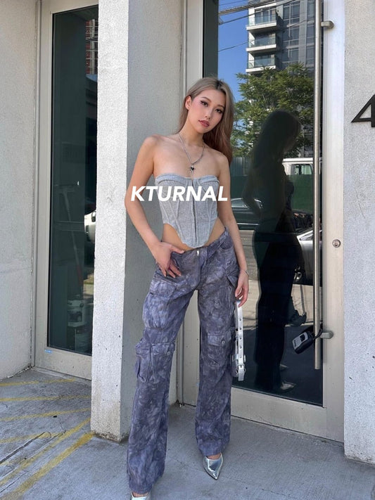 23SS Niche Design Street Style Y2K Spicy Girl Versatile Bralette Top - Kturnal