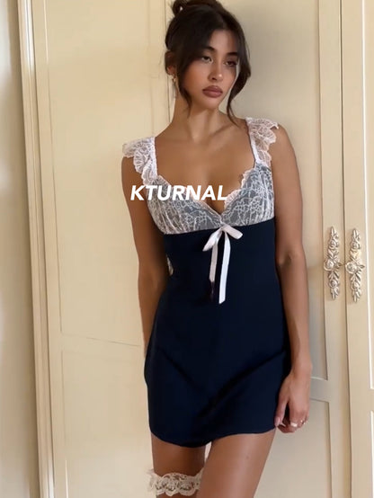 23SS "Parisian Vlog" Eden Maiden French Retro Sexy Dress - Kturnal