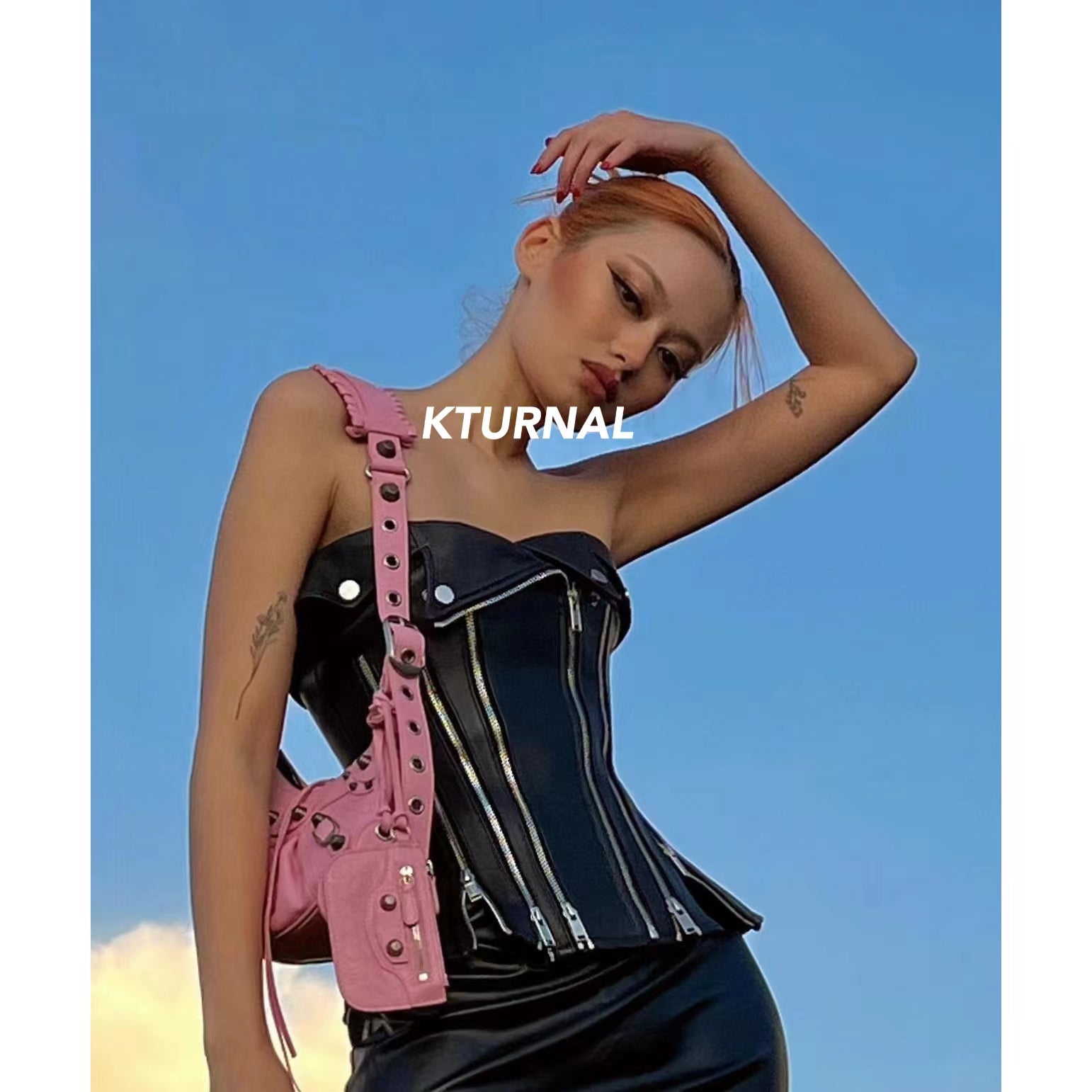 23SS Sexy Heavyweight Leather Slimming Tube Top - Kturnal