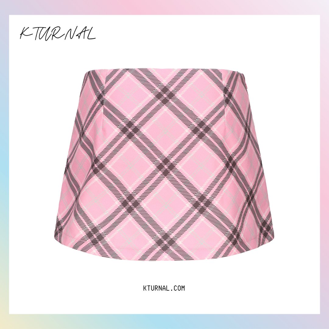 Blackpink American College Style Plaid Mini Skirt - Kturnal