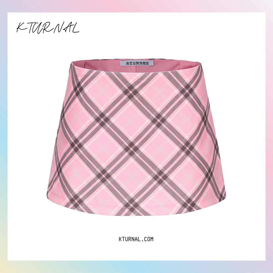 Blackpink American College Style Plaid Mini Skirt - Kturnal