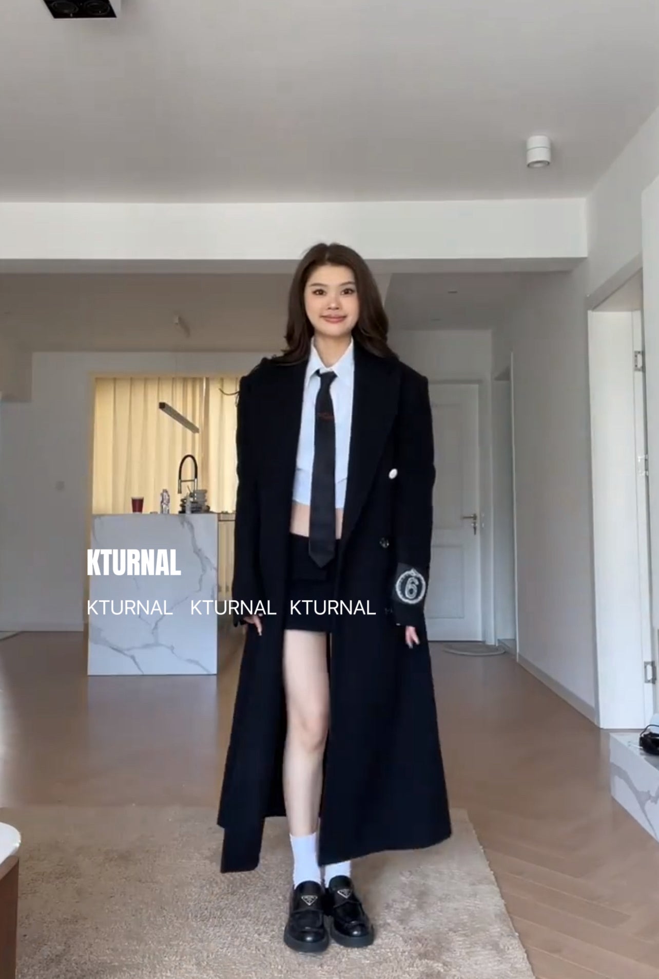 FW23 "Leading Lady" Double-Breasted Loose-Fit Blazer Coat - Kturnal