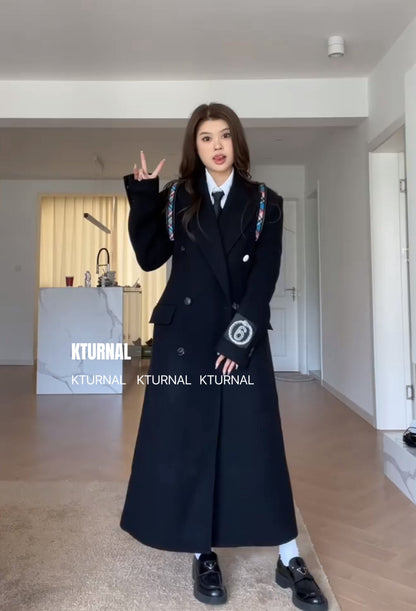 FW23 "Leading Lady" Double-Breasted Loose-Fit Blazer Coat - Kturnal