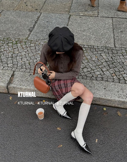 FW23 Pre-Order "Flinders Train Station" Vintage Plaid Skirt - Kturnal