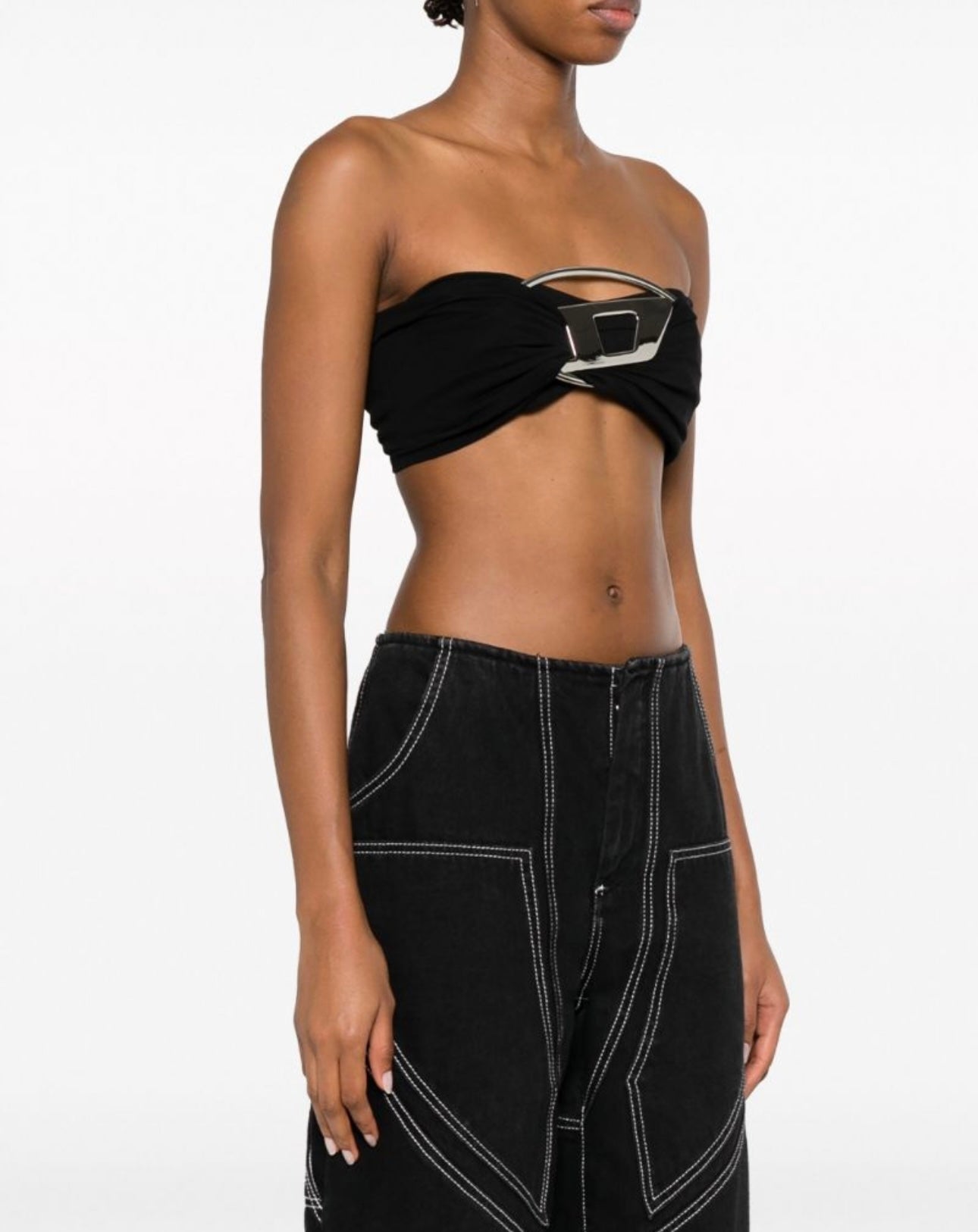 Metal Lettering American Street Style Slim Fit Tube Top - Kturnal