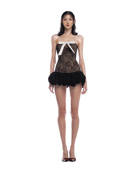 Vintage Jacquard French Vacation Tube Dress - Kturnal