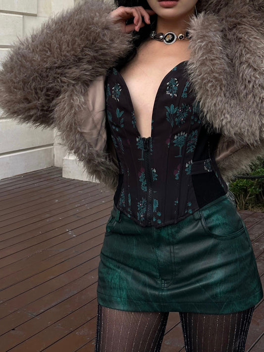 Vintage Oil Painting Corset Top - Kturnal